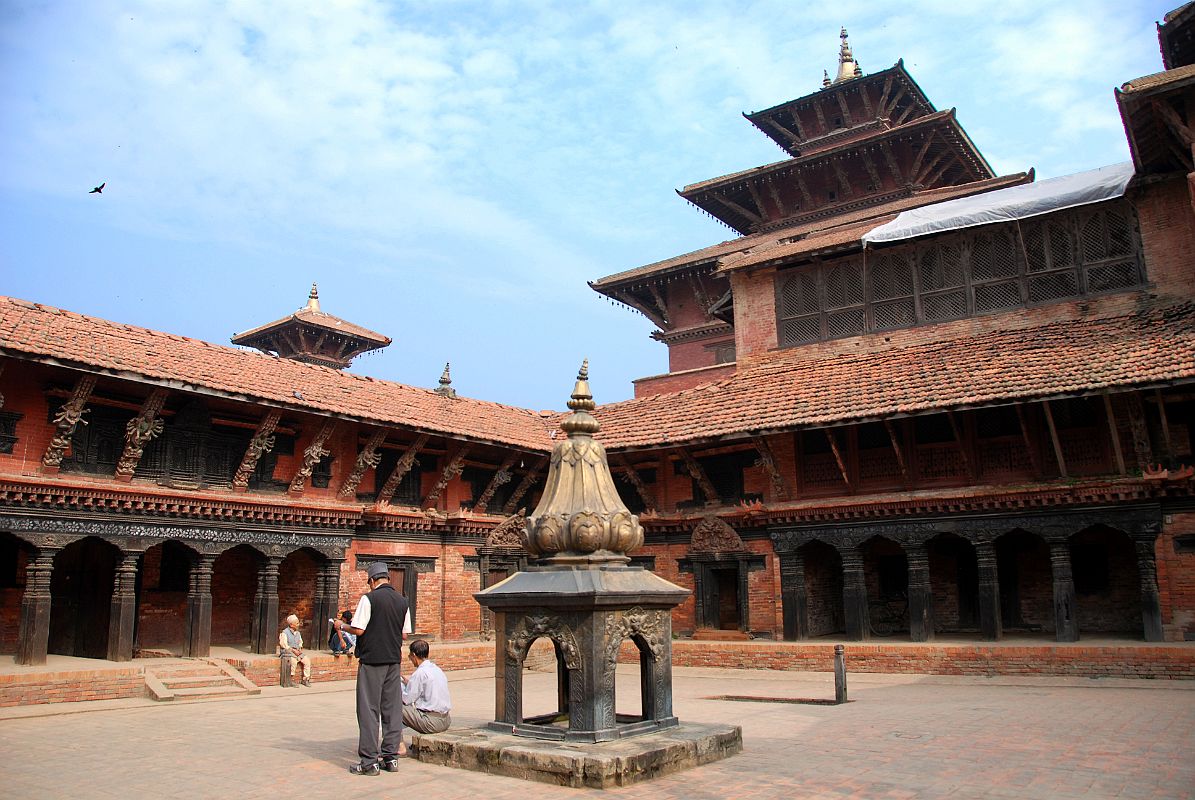 Kathmandu Patan Durbar Square Mul Chowk 05 Small Bidiya Temple In Middle With Taleju Temple 